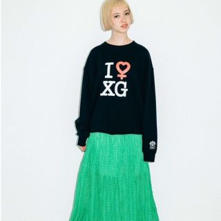 エックスガール(X-girl)のX-girl BLEATED CHIFFON LONG SKIRT(ロングスカート)