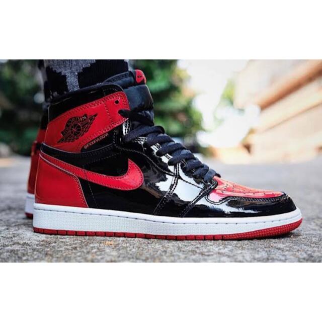 air Jordan 1 retro high og bred patentスニーカー