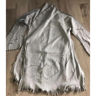 ISSEY MIYAKEフリンジ加工カーディガンライトグレー | tspea.org