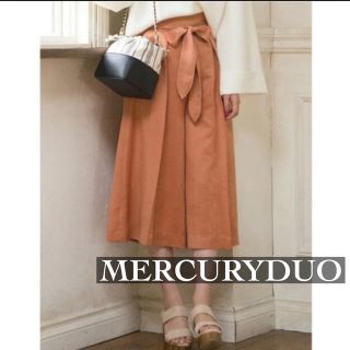 マーキュリーデュオ(MERCURYDUO)のフェイクスエード ワイドパンツ キャメル(カジュアルパンツ)