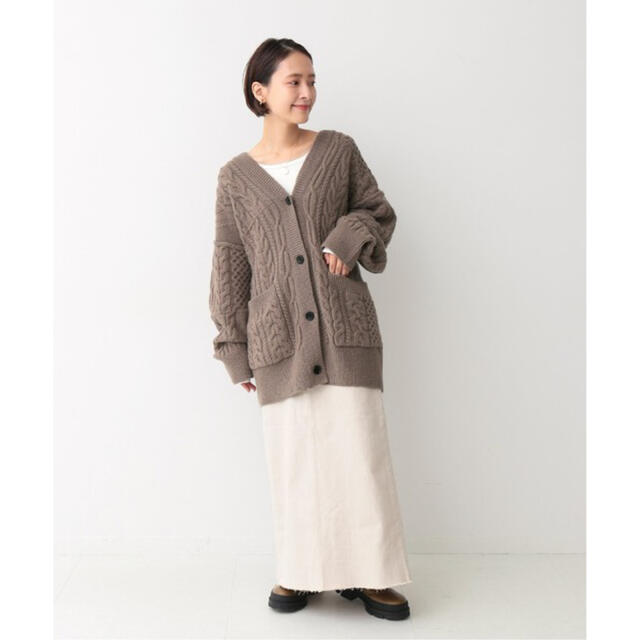 新品 Spick&Span ハミルトンアルパカケーブル カーディガン