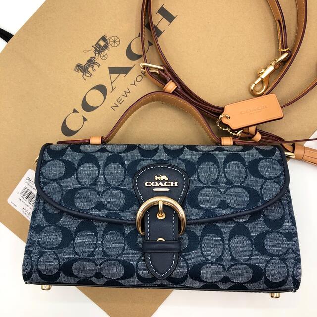 レザー COACH トップハンドル シグネチャー デニム 新品の通販 by ...