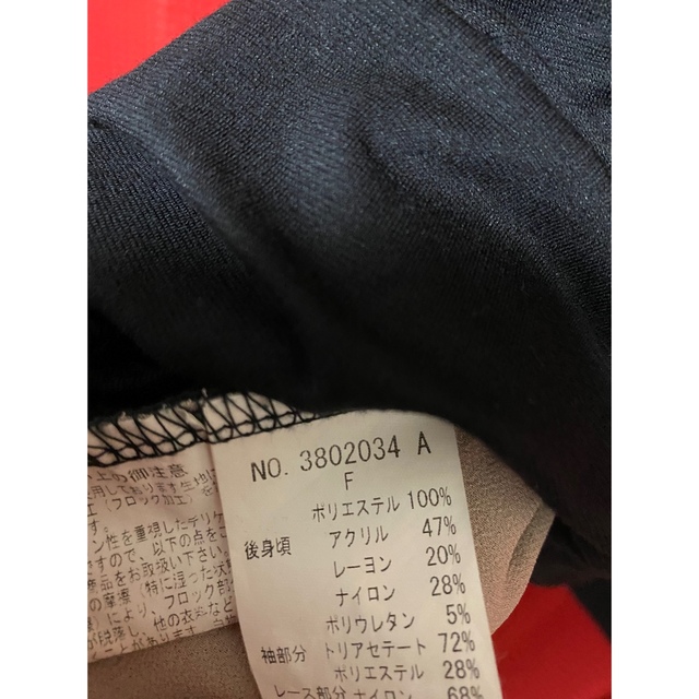 sov. ダブルスタンダード　レース　黒　Tシャツ　長袖　秋 レディースのトップス(シャツ/ブラウス(長袖/七分))の商品写真