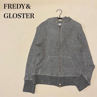 フレディアンドグロスター(FREDY & GLOSTER)のFREDY&GLOSTER ジップアップパーカー　フード付き　グレー　38 M(パーカー)