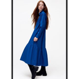 ザラ(ZARA)のZARA 青　ロングワンピース(ロングワンピース/マキシワンピース)