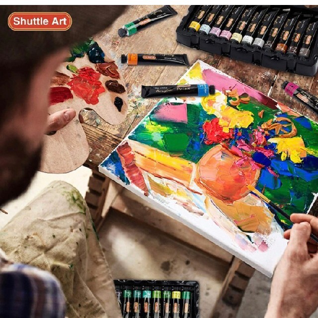 アクリル 絵の具 顔料 66色 セット ブラシ3本付き チューブ 22ml アクリル 絵の具 顔料 22ml 66本 画材 セット 63色 白3本黒2本