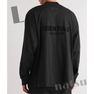 フィアオブゴッド(FEAR OF GOD)のFOG Essentials 両面ロゴ ロンT ブラック L(Tシャツ/カットソー(七分/長袖))