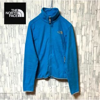 ザノースフェイス(THE NORTH FACE)のノースフェイス フリース 水色　スカイブルー ワンポイントロゴ 刺繍ロゴ(ブルゾン)