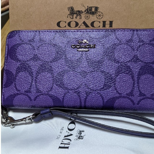 COACH - COACH 最新作長財布 シグネチャー紫の通販 by チータうずめ's