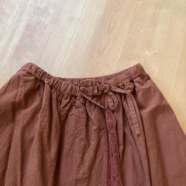 SM2(サマンサモスモス)の値下げ！秋　可愛い　巻き風レースロングスカート　オレンジ レディースのスカート(ロングスカート)の商品写真