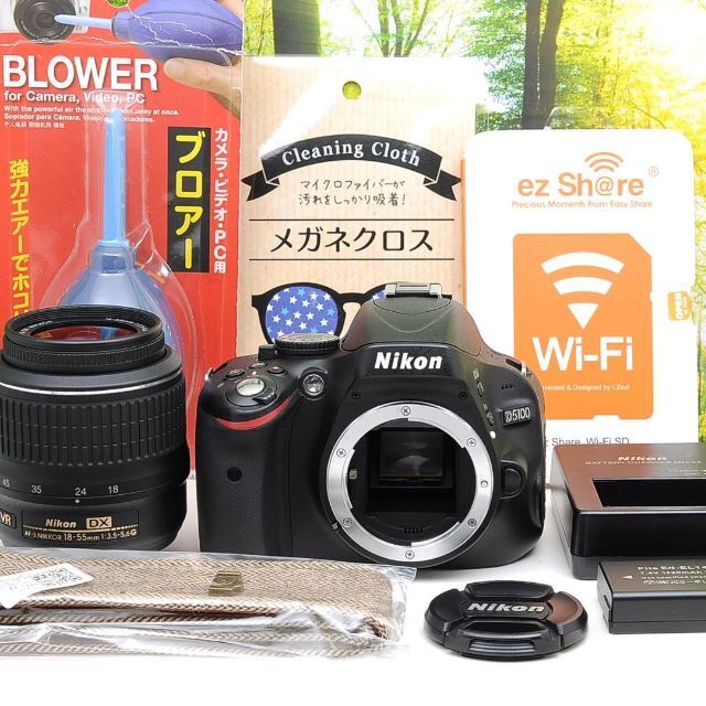 ３万円以内のカメラNikon D5100☆スマホ転送OK＆液晶画面が動く一眼レフ☆3094