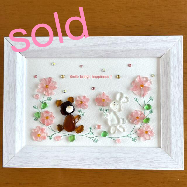 返品?交換対象商品】 シーグラスアート ✾コスモスに囲まれて…♡✾ アート+写真 シーグラスアート ハロウィン③