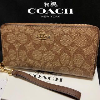 コーチ(COACH)のギフト⭕️ 新作 コーチ 財布 ライトブラウンシグネチャー メンズレディス(財布)