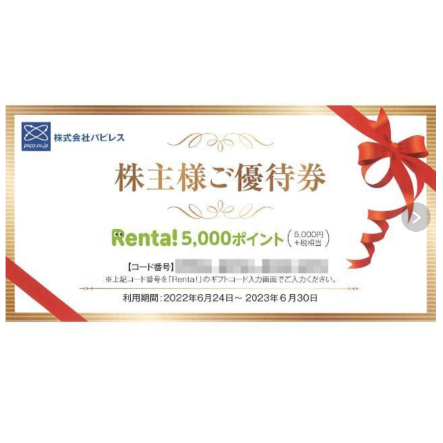 Renta!(レンタ) 5000ポイント チケットのチケット その他(その他)の商品写真