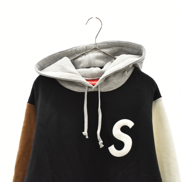 SUPREME シュプリーム 19SS S Logo Colorblocked Hooded Sweatshirt Sロゴ カラーブロックド フーデッドスウェットシャツ パーカー ブラック