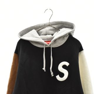 supreme s logo color blocked hooded