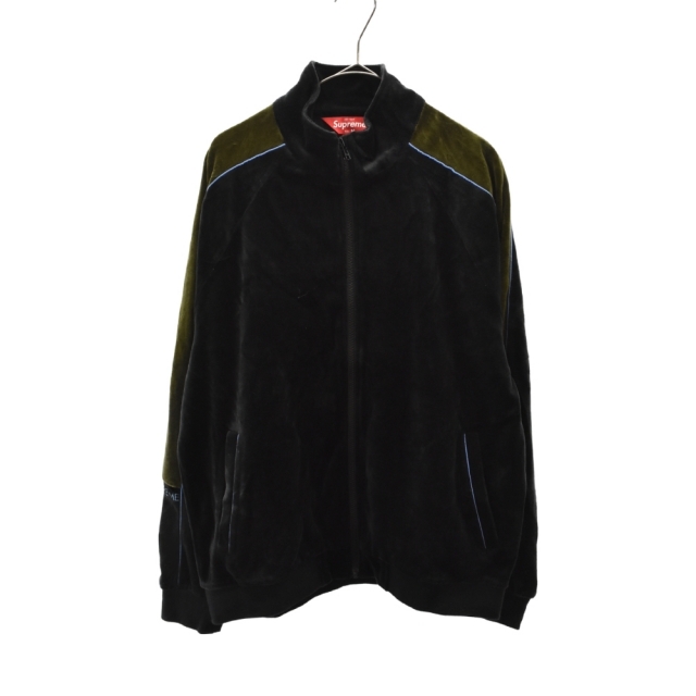 66センチ身幅SUPREME シュプリーム 18AW Velour Track Jacket ベロアトラックジャケット ブラック