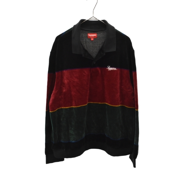 Supreme - SUPREME シュプリーム 19AW Stripe Velour L/S Polo