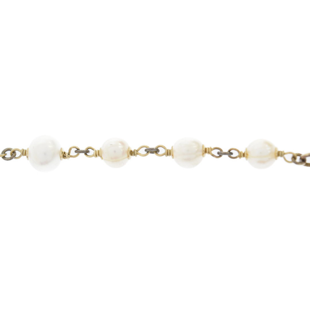 CHANEL シャネル 10 A リボンパール ネックレス ゴールド/ホワイト/シルバー 最高の品質の 44170円引き CHANEL パール リボン ネックレス ゴールド