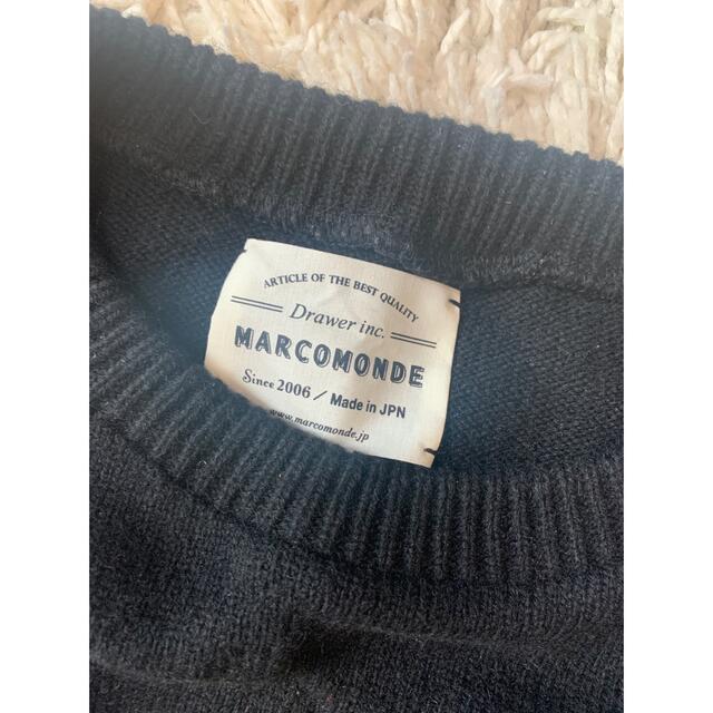 送料無料 通販 激安 美品】MARCOMONDE マルコモンド ブラック 幾何学模様おしゃれニット ニット/セーター