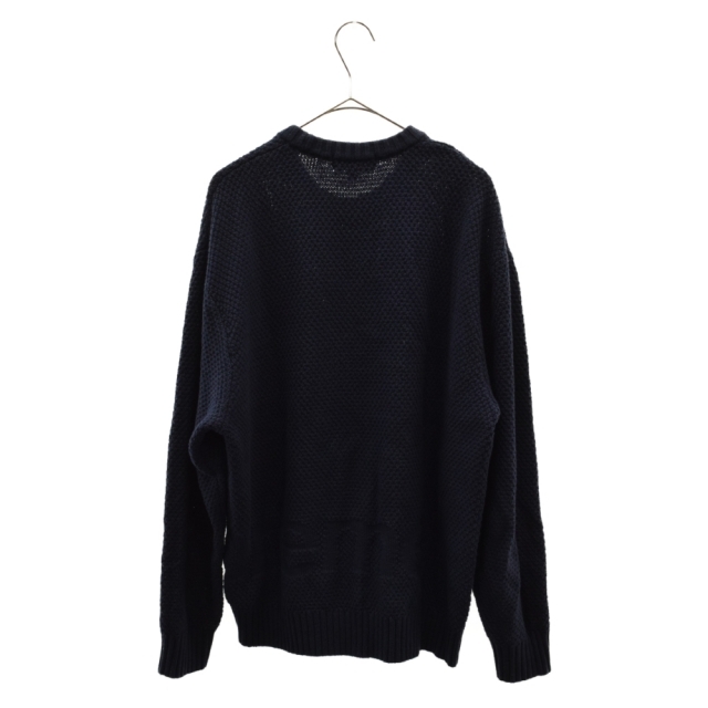Supreme(シュプリーム)のSUPREME シュプリーム 20AW Textured Small Box Sweater テクスチャード スモールボックスロゴ クルーネックニットセーター ネイビー メンズのトップス(ニット/セーター)の商品写真
