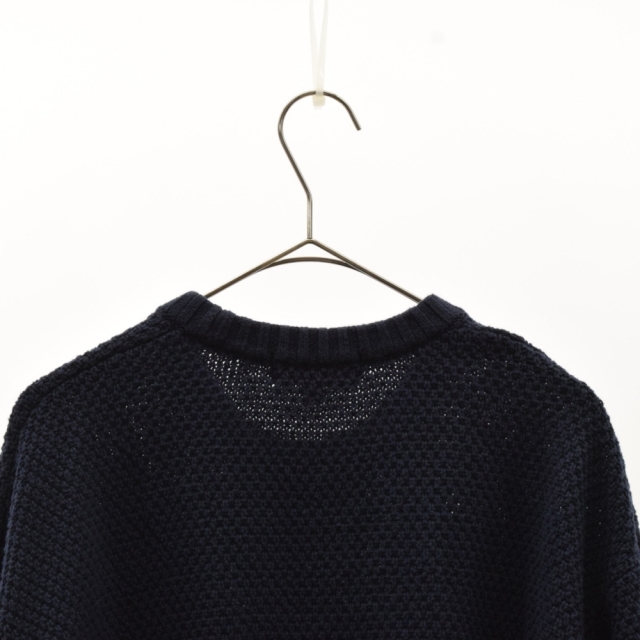 Supreme(シュプリーム)のSUPREME シュプリーム 20AW Textured Small Box Sweater テクスチャード スモールボックスロゴ クルーネックニットセーター ネイビー メンズのトップス(ニット/セーター)の商品写真