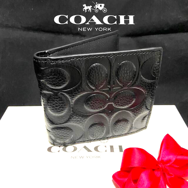 COACH(コーチ)のギフト⭕️ コーチ 本革シグネチャー ミニマル 財布 希少品レア メンズのファッション小物(折り財布)の商品写真