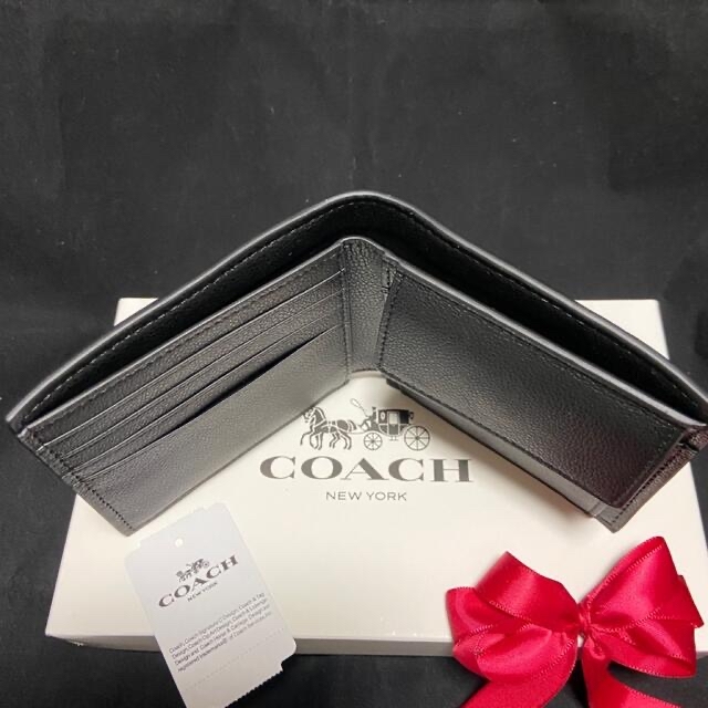 COACH(コーチ)のギフト⭕️ コーチ 本革シグネチャー ミニマル 財布 希少品レア メンズのファッション小物(折り財布)の商品写真