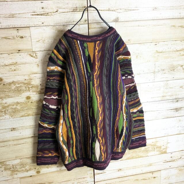 COOGI(クージー)の即完売 coogi クージー 立体 編込み 3Dニット マルチカラー 総柄 メンズのトップス(ニット/セーター)の商品写真