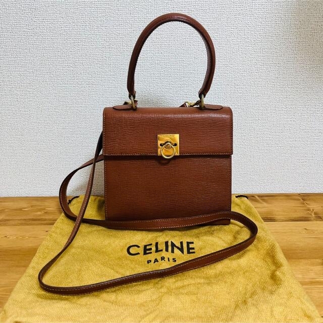 CELINE サークルロゴ レザー 2way ショルダーバッグ トートバッグ