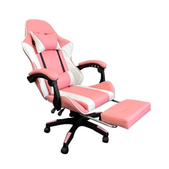 新品 未使用 人気 ゲーミングチェア フットレスト ピンク 動画配信 事務椅子 1