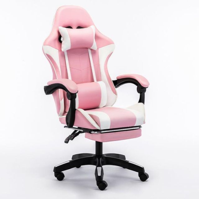 新品 未使用 人気 ゲーミングチェア フットレスト ピンク 動画配信 事務椅子 3