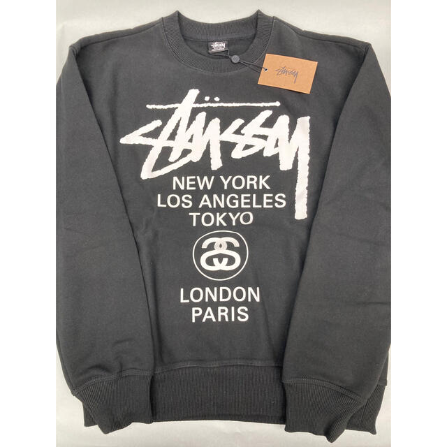 STUSSY(ステューシー)の【新品未使用】STUSSYメンズトレーナー WORLD TOUR CREW M メンズのトップス(スウェット)の商品写真