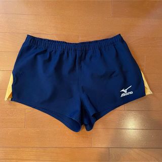 ミズノ(MIZUNO)のMIZUNO ラグビー 短パン ネイビー イエロー サイドライン Lサイズ(ラグビー)