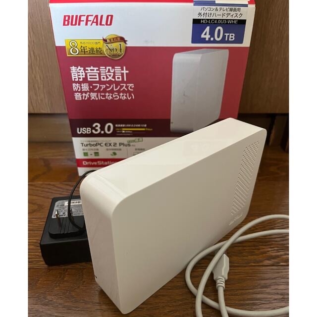 Buffalo(バッファロー)のBUFFALO 外付けHDD 4TB  スマホ/家電/カメラのPC/タブレット(PC周辺機器)の商品写真