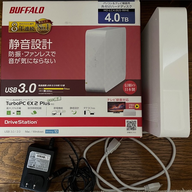 Buffalo(バッファロー)のBUFFALO 外付けHDD 4TB  スマホ/家電/カメラのPC/タブレット(PC周辺機器)の商品写真