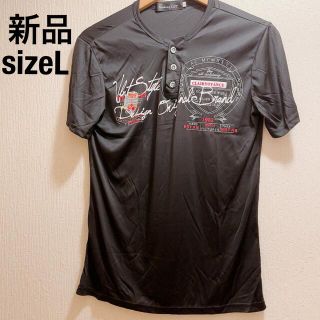 新品　ブラック地1982年VネックTシャツ★ゴルフウェア★ユニセックス★Let (ポロシャツ)