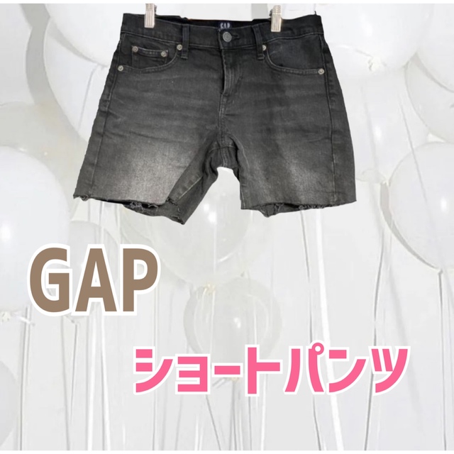 GAP(ギャップ)のGAP　 ミニ ショートパンツ デニムブラック ダメージ【S】カジュアル レディースのパンツ(ショートパンツ)の商品写真