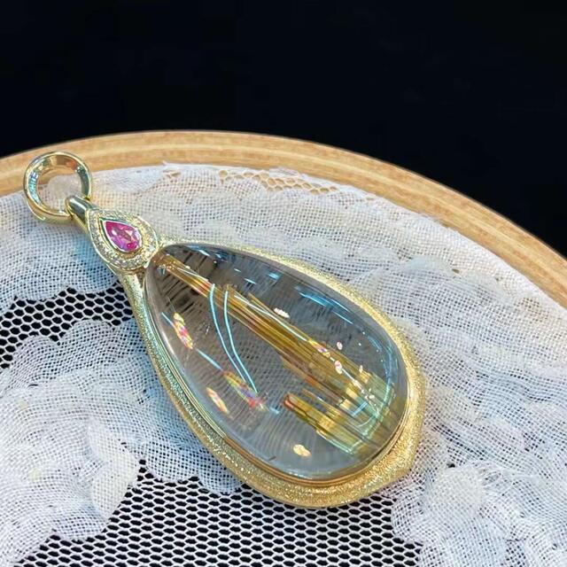 No4222 天然無処理 タイチンルチルクォーツ ブレスレット+showroom