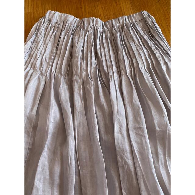nest Robe(ネストローブ)の美品 HERBIER エルビエ リネンスカート ライトグレー レディースのスカート(ロングスカート)の商品写真
