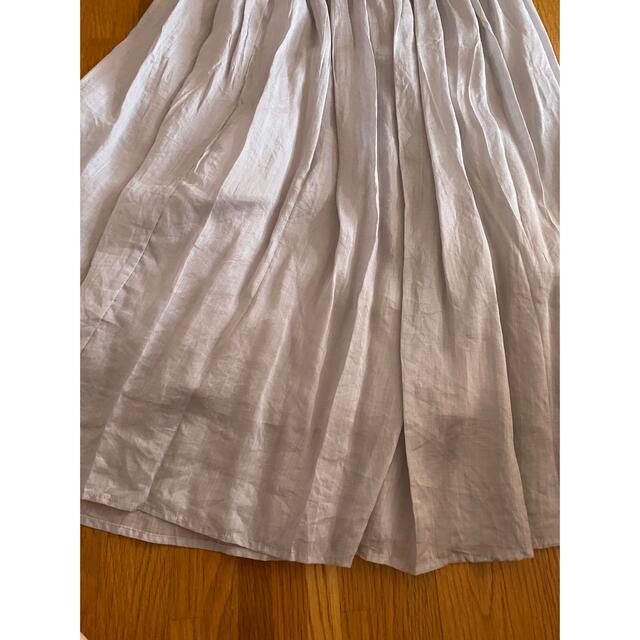 nest Robe(ネストローブ)の美品 HERBIER エルビエ リネンスカート ライトグレー レディースのスカート(ロングスカート)の商品写真
