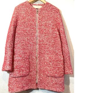 ザラ(ZARA)のZARA BASIC★ロングコート★起毛★ザラ★定価16,000円★ピンク★桃(ロングコート)