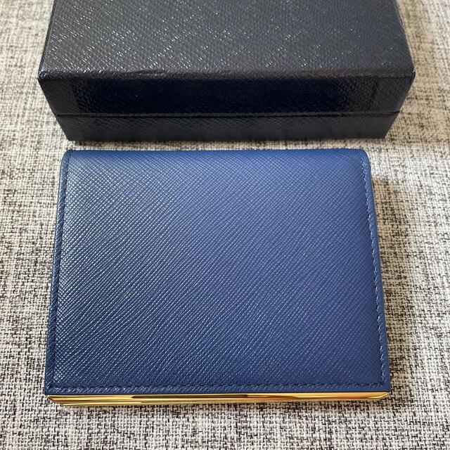 レディースPRADA(プラダ)SAFFIANO METAL BLUETTE  二つ折り財布