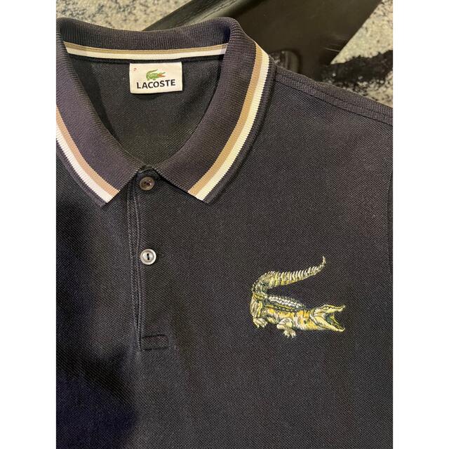 LACOSTE(ラコステ)のラコステ　ビッグロゴ 半袖ポロシャツ 黒色 サイズS(2)相当 メンズのトップス(ポロシャツ)の商品写真