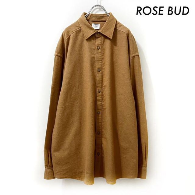 ROSE BUD ローズバッド★オーバーサイズシャツ 長袖 起毛素材 ベージュ