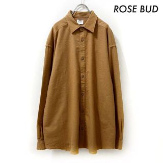 ローズバッド(ROSE BUD)のROSE BUD ローズバッド★オーバーサイズシャツ 長袖 起毛素材 ベージュ(シャツ/ブラウス(長袖/七分))