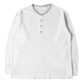 コムデギャルソン(COMME des GARCONS)のCOMME des GARCONS コムデギャルソン Tシャツ 鹿の子 パイピング ヘンリーネック ロングスリーブTシャツ カットソー HOMME AD1995 90s ホワイト 白 トップス 長袖 【メンズ】【中古】(Tシャツ/カットソー(七分/長袖))