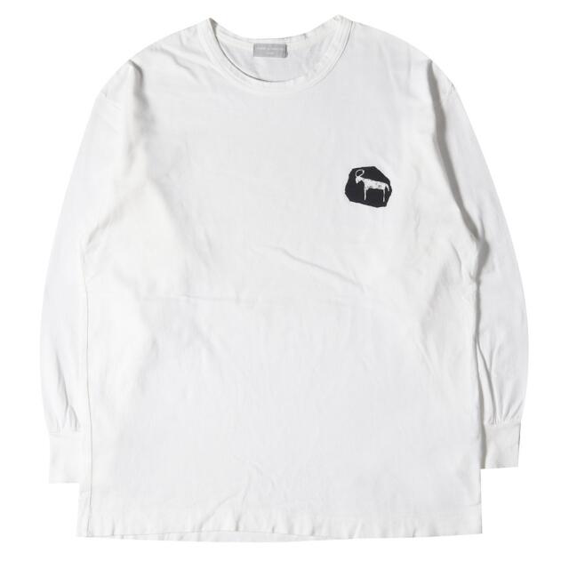 Tシャツ/カットソー(七分/長袖)COMME des GARCONS コムデギャルソン Tシャツ ゴート プリント ロングスリーブTシャツ カットソー HOMME AD1991 田中オム アーカイブ 90s ホワイト 白 トップス 長袖 【メンズ】