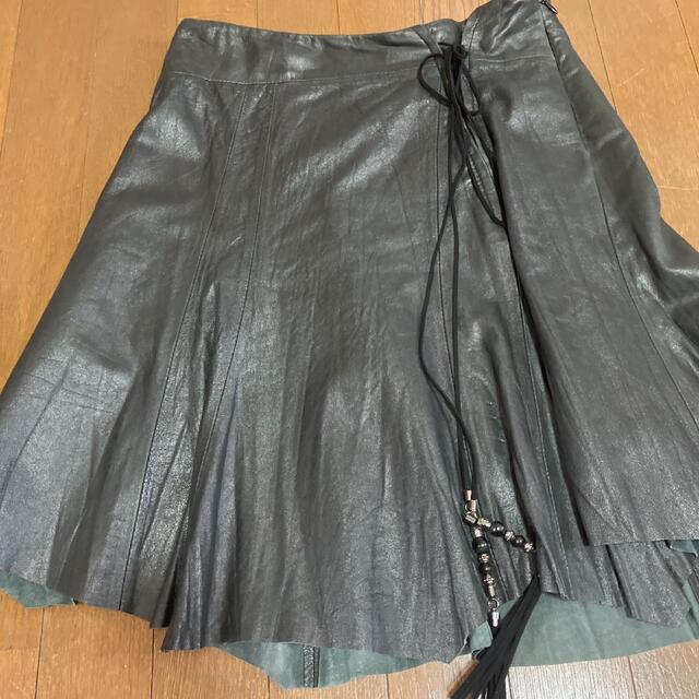 レザー　スカート レディースのスカート(ひざ丈スカート)の商品写真