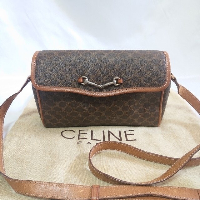 CELINE マカダム柄 ポーチ ショルダー ポシェットレディース